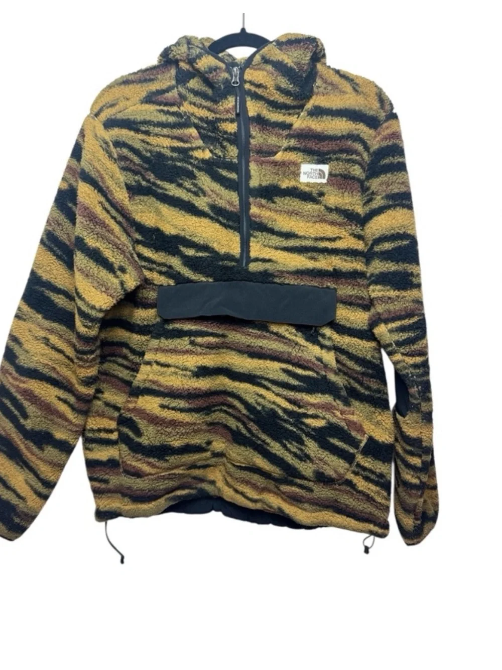 The North Face men’s M Campshire Tiger camo brown green pullover fleece hoodie
